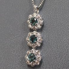 画像1: Pt900/Pt850アレキサンドライトダイヤモンドペンダント A0.33 D0.45 3.7g AJ付45cm (1)