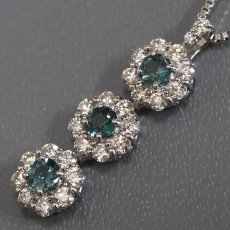 画像3: Pt900/Pt850アレキサンドライトダイヤモンドペンダント A0.33 D0.45 3.7g AJ付45cm (3)