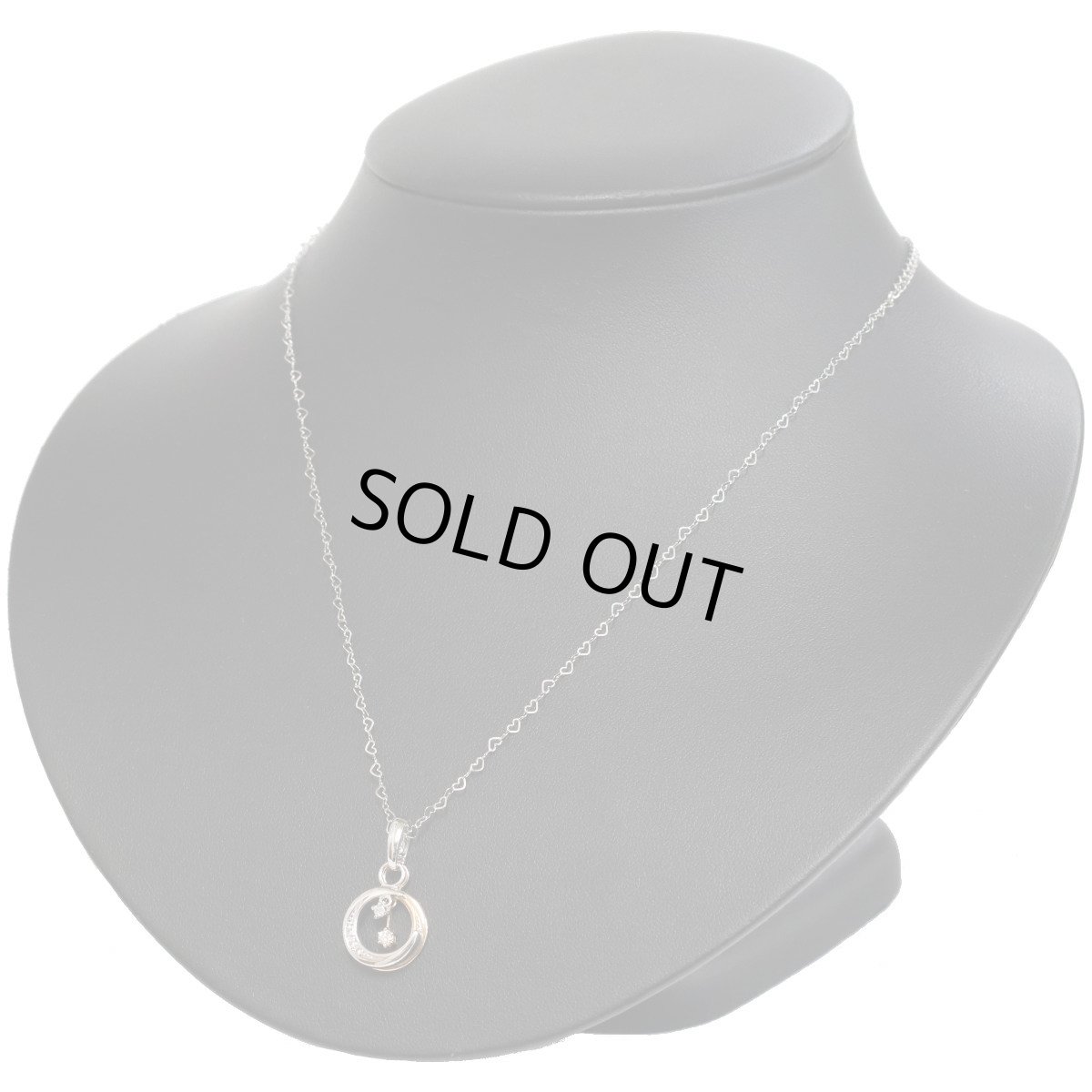 画像6: K18WG/PGダイヤモンドハートチェーンペンダント 月モチーフ D0.07 D0.04 4.2g 44cm (6)