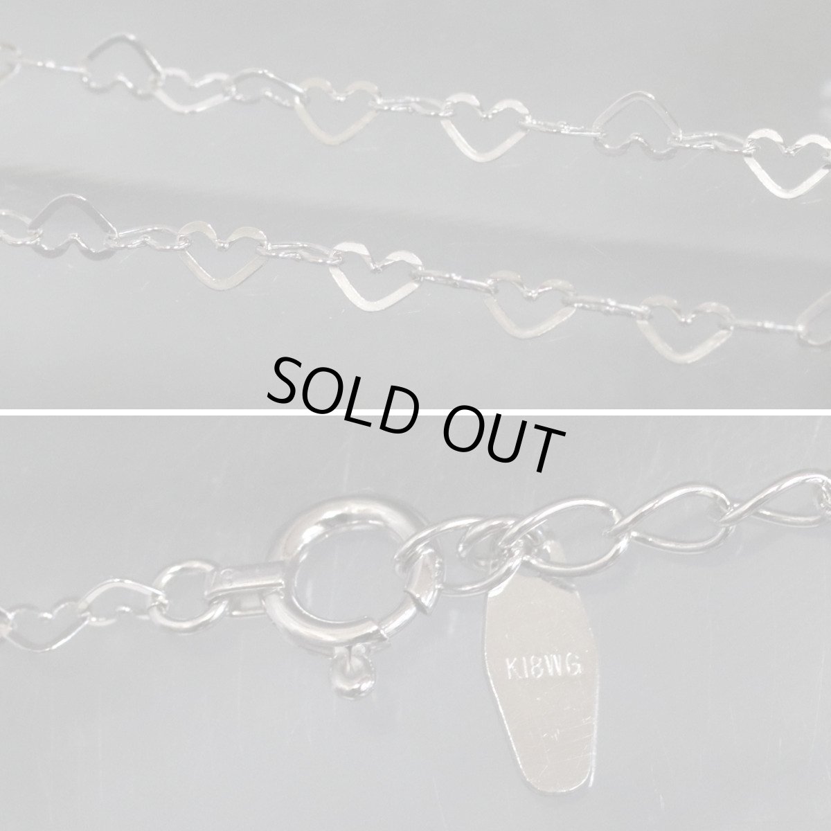 画像8: K18WG/PGダイヤモンドハートチェーンペンダント 月モチーフ D0.07 D0.04 4.2g 44cm (8)