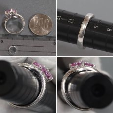 画像8: ポンテヴェキオ K18WGパープルサファイアダイヤモンドリング フラワーモチーフ PS1.63 D0.78 5.8g #10 (8)