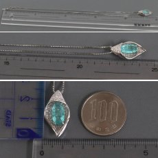 画像9: Pt900/850パライバトルマリンダイヤモンドペンダント T1.79 D0.40 10.4g AJ付44cm 鑑別書 プラチナ (9)
