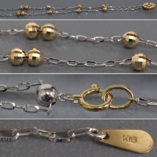 画像8: K18YG/WGダイヤモンドネックレス D0.526 D0.44 5.0g  AJ付55cm (8)