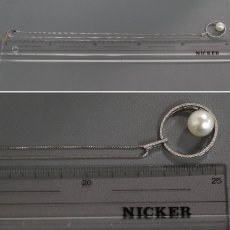 画像9: K14WG/K18WGダイヤモンドパールペンダント D0.26 5.8g  AJ付45cm (9)