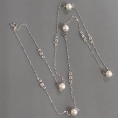 画像1: K18WGパールネックレス 10.5ｇ85cm (1)