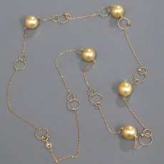 画像1: K18ゴールデンパールネックレス 18.5g 76cm (1)