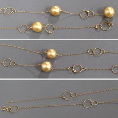 画像2: K18ゴールデンパールネックレス 18.5g 76cm (2)