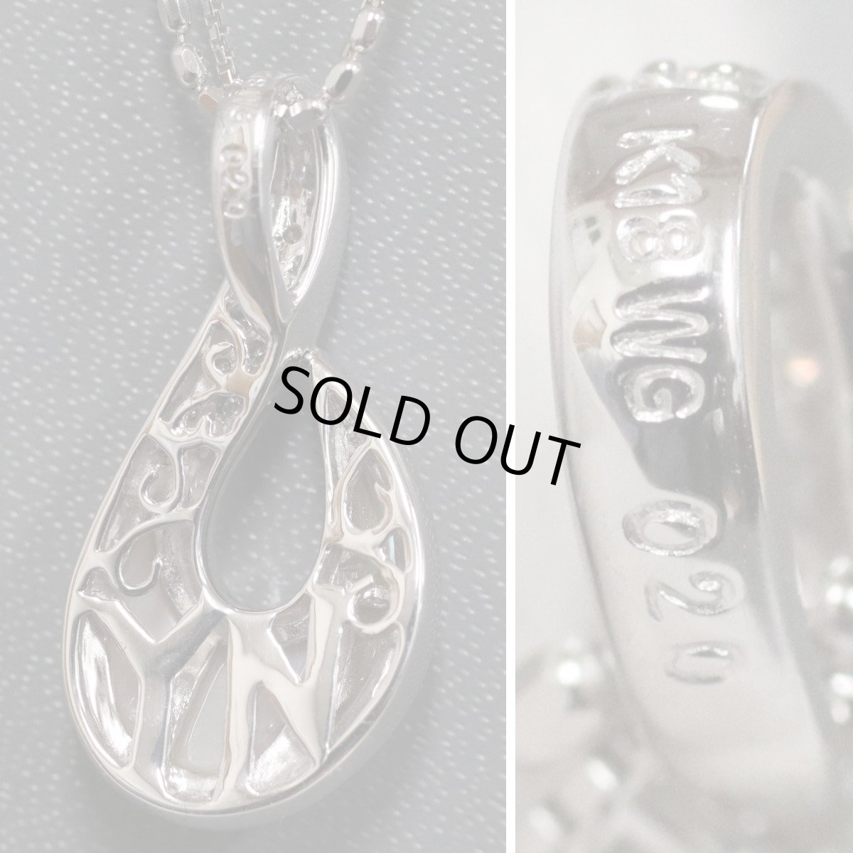 画像4: ルシオラ K18WGピンクシェルダイヤモンドペンダント D0.20 9.7g AJ付50cm 保証書 (4)