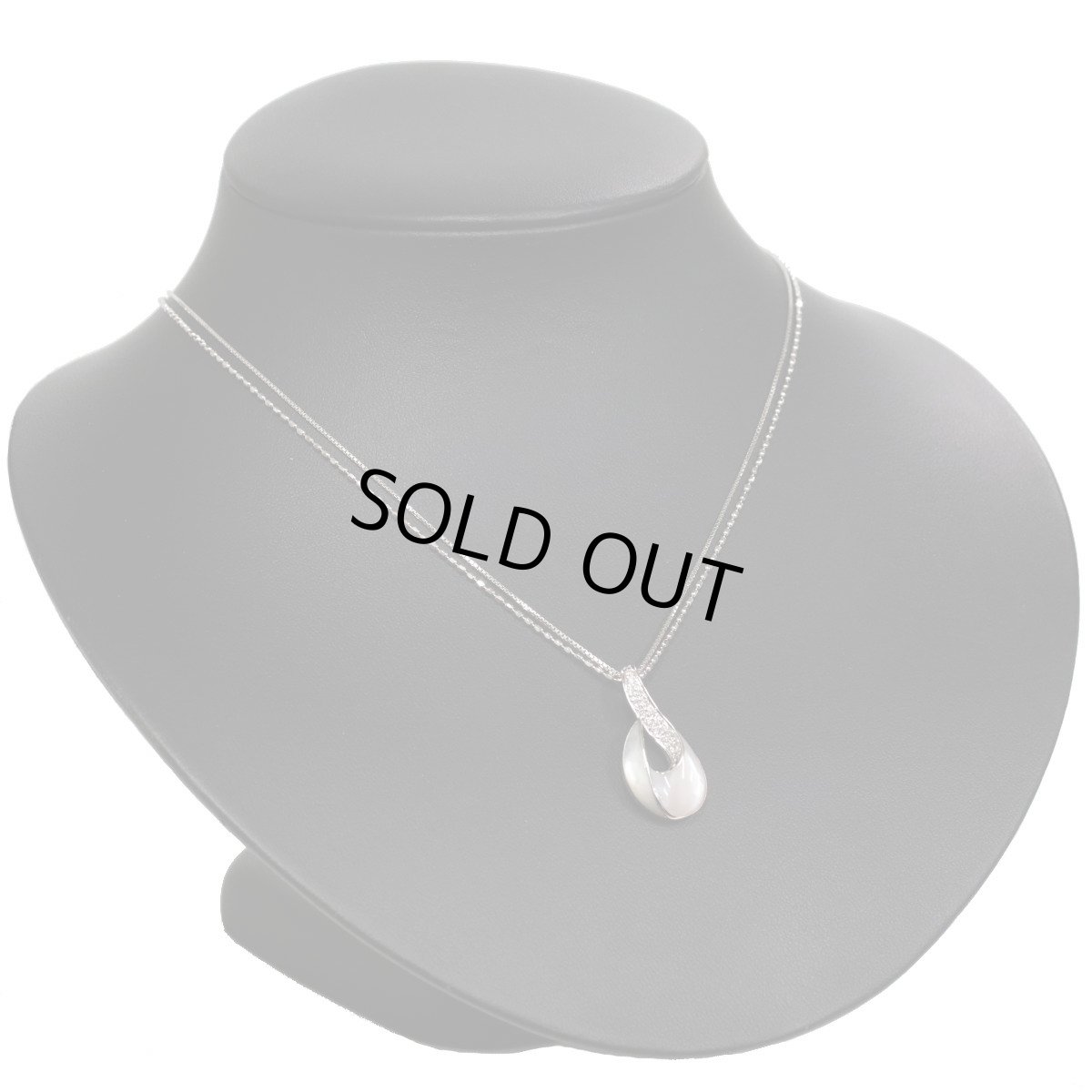 画像5: ルシオラ K18WGピンクシェルダイヤモンドペンダント D0.20 9.7g AJ付50cm 保証書 (5)