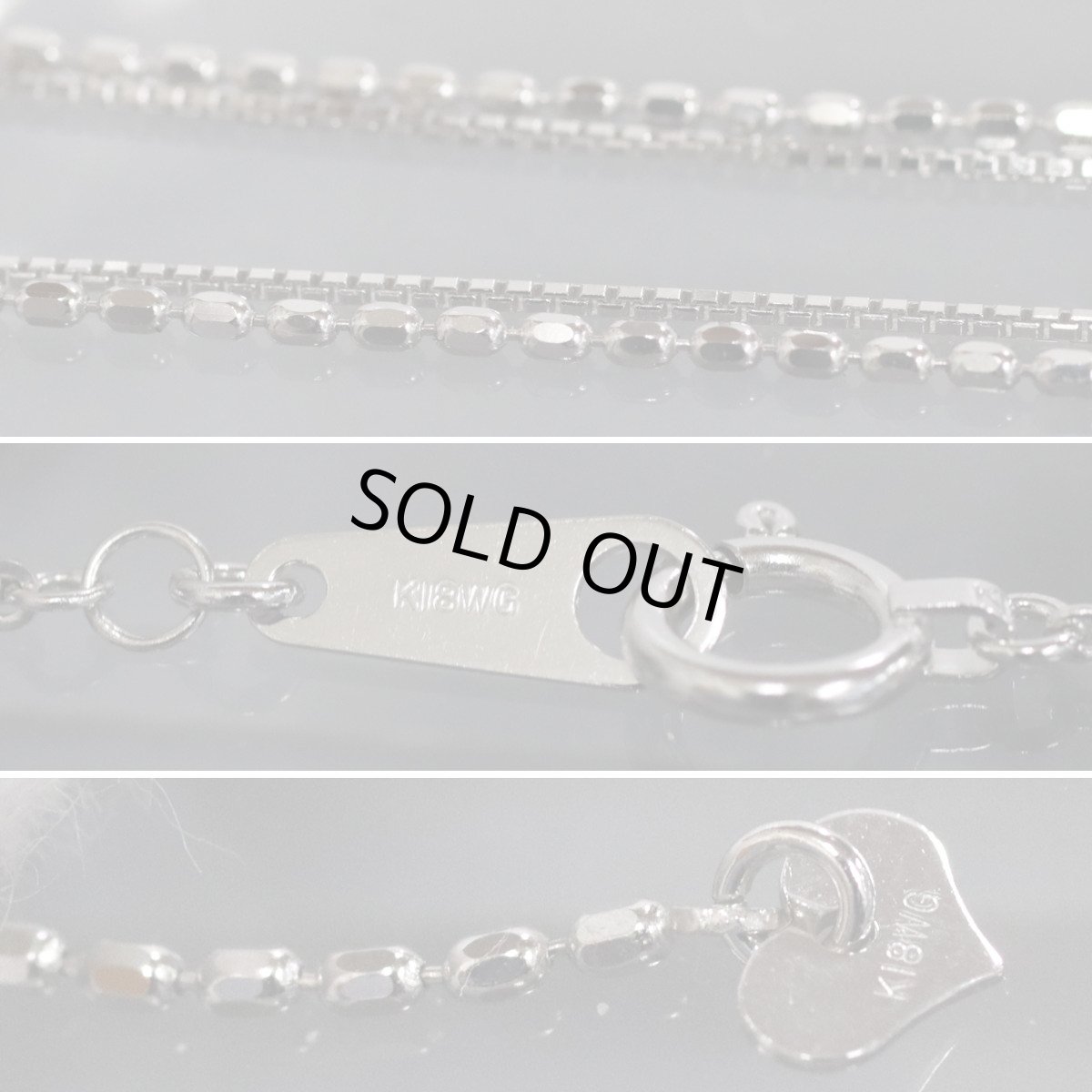 画像7: ルシオラ K18WGピンクシェルダイヤモンドペンダント D0.20 9.7g AJ付50cm 保証書 (7)