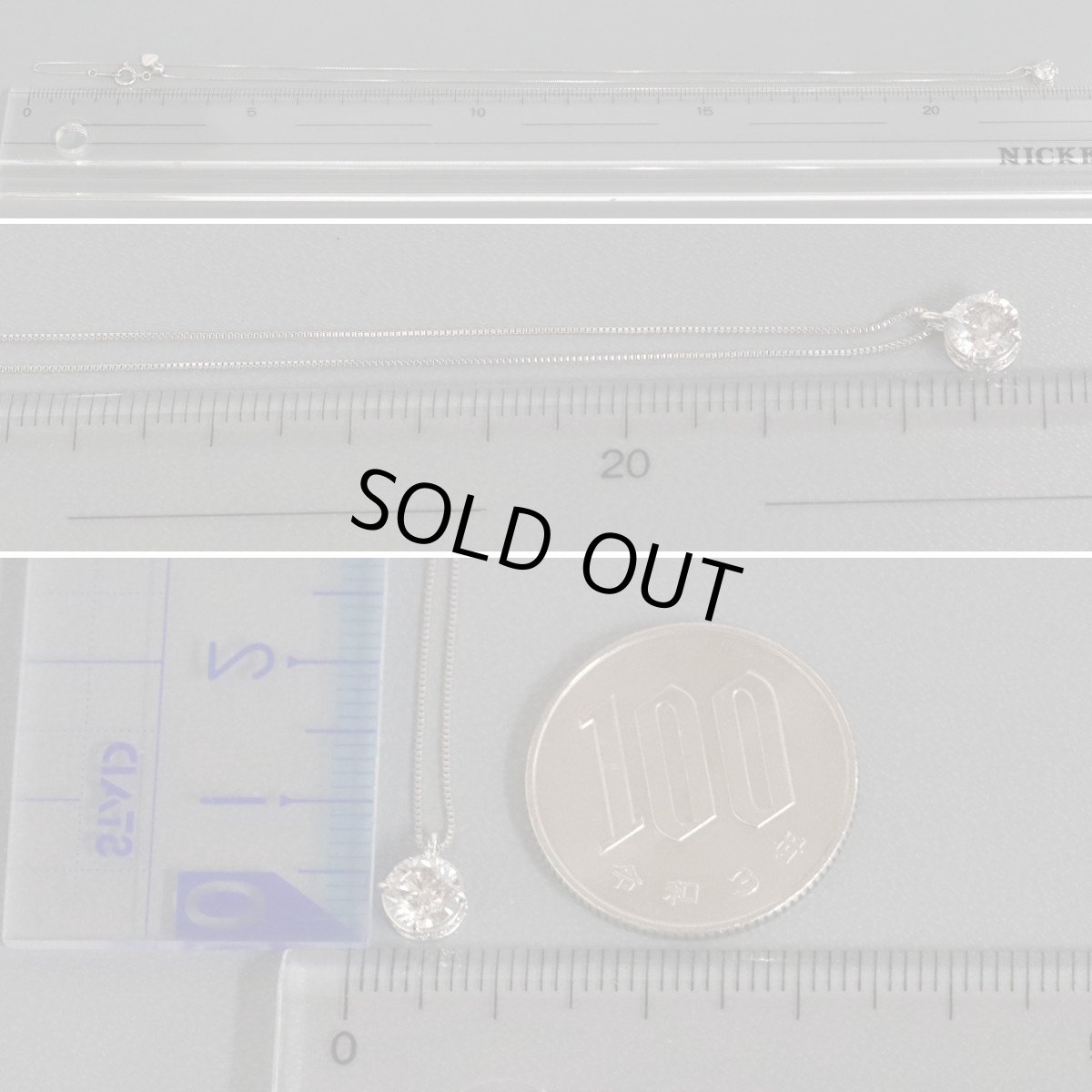 画像9: Pt900/850ダイヤモンドネックレス D0.60 1.8g AJ付44cm 鑑定書 (9)