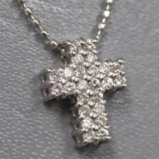 画像1: Pt900/850ダイヤモンドペンダント クロスモチーフ D0.19 3.0g 40cm (1)