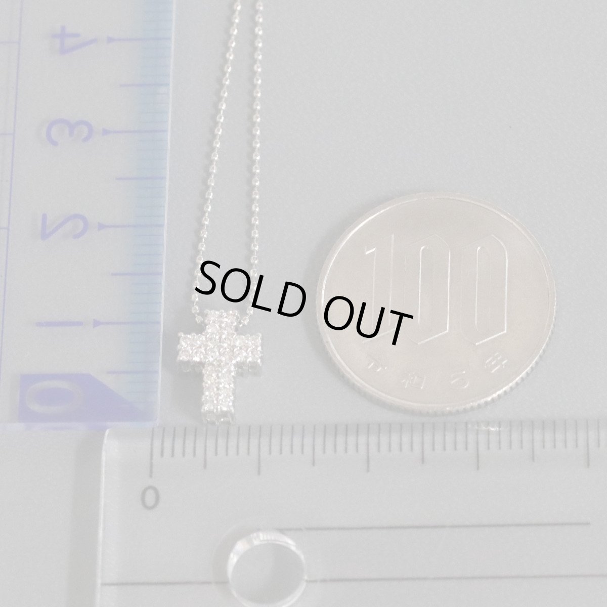 画像10: Pt900/850ダイヤモンドペンダント クロスモチーフ D0.19 3.0g 40cm プラチナ (10)