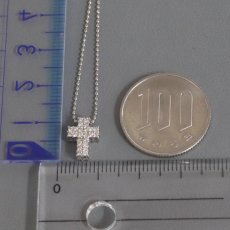 画像10: Pt900/850ダイヤモンドペンダント クロスモチーフ D0.19 3.0g 40cm (10)