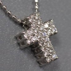 画像2: Pt900/850ダイヤモンドペンダント クロスモチーフ D0.19 3.0g 40cm (2)