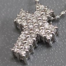 画像3: Pt900/850ダイヤモンドペンダント クロスモチーフ D0.19 3.0g 40cm (3)