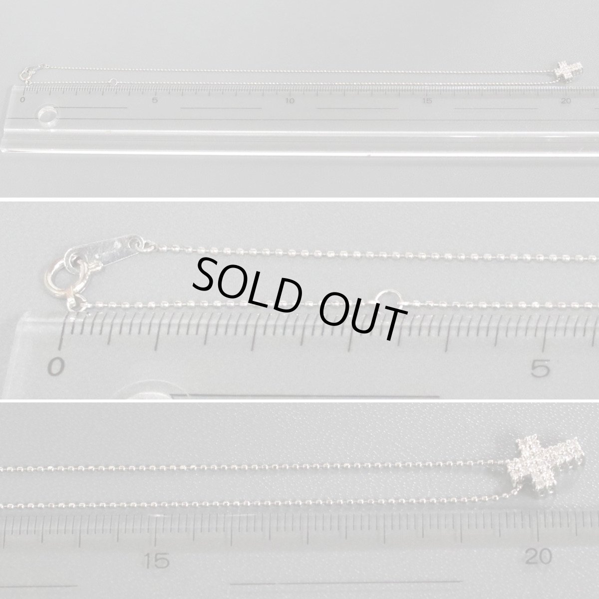 画像9: Pt900/850ダイヤモンドペンダント クロスモチーフ D0.19 3.0g 40cm プラチナ (9)