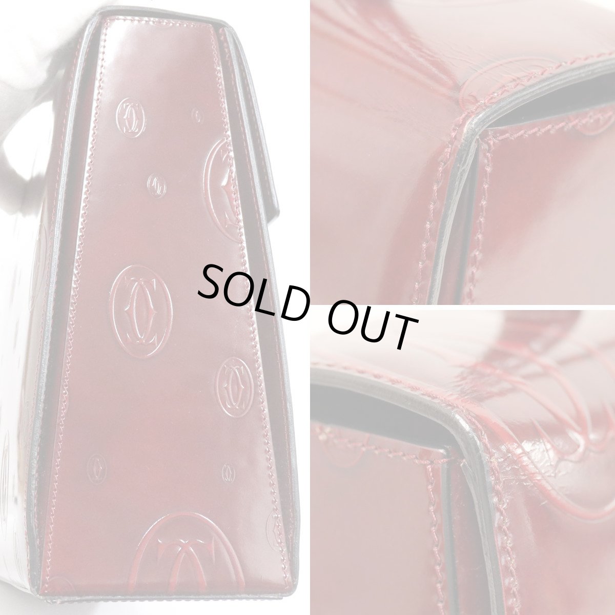 画像5: カルティエ ハッピーバースデー ハンドバッグ ターンロック マストライン ボルドー (5)