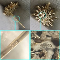 画像6: K18YGダイヤモンドピアス D0.20×2 1.8g(キャッチ抜き) (6)