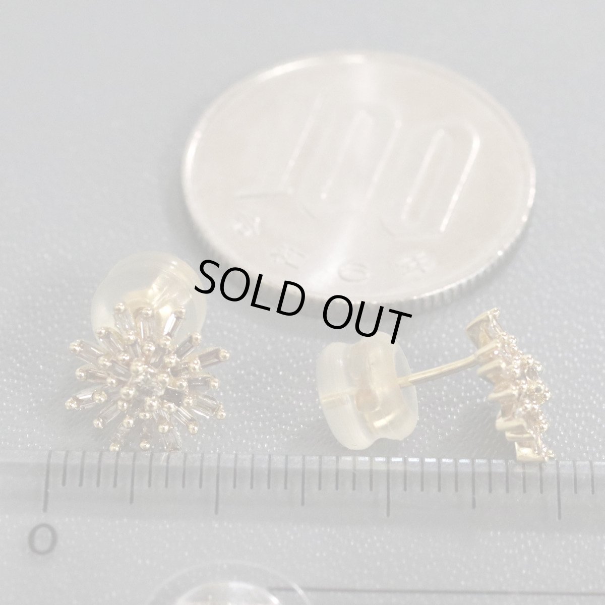 画像8: K18YGダイヤモンドピアス D0.20×2 1.8g(キャッチ抜き) (8)