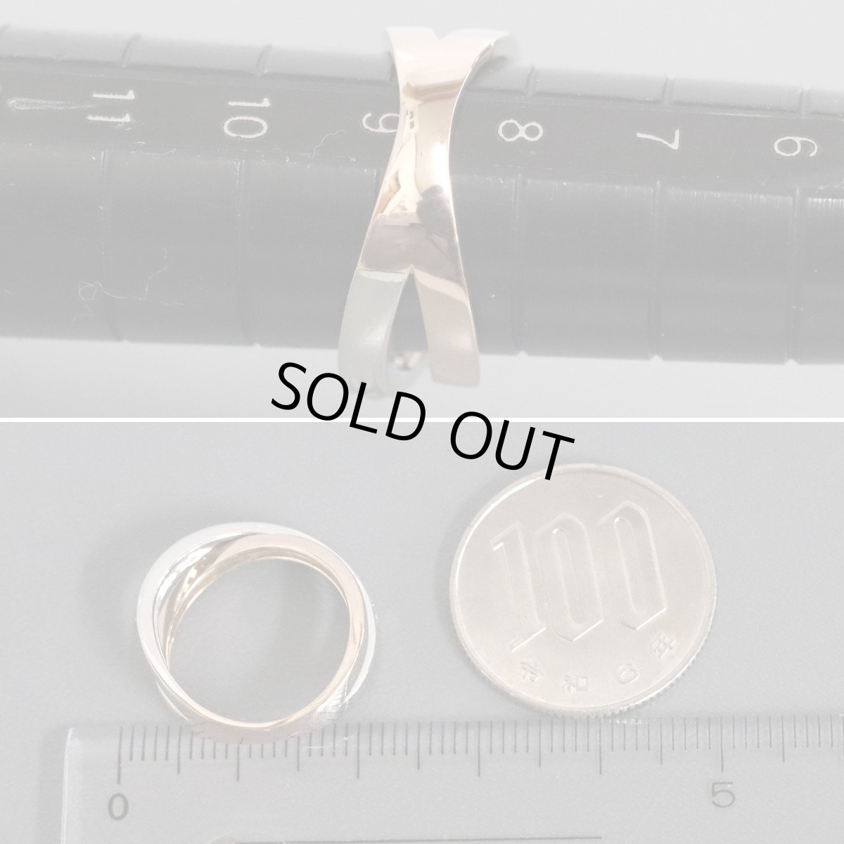 画像8: ヴァンドーム Pt900/K18PGダイヤモンドリング D0.19 4.8g #9 (8)