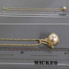 画像9: K18ダイヤモンドパールペンダント D0.05 パール12.5mm 9.9g AJ付45cm (9)