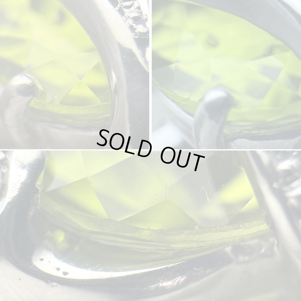 画像5: Pt900ペリドットダイヤモンドリング Pe3.44 D0.08 8.6g #13 (5)