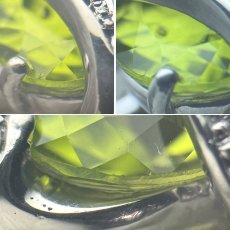 画像5: Pt900ペリドットダイヤモンドリング Pe3.44 D0.08 8.6g #13 (5)
