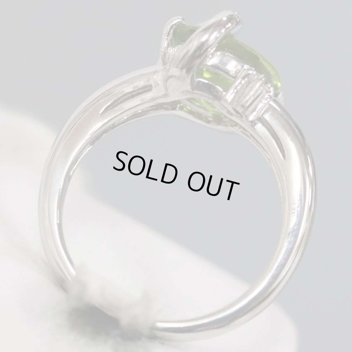 画像6: Pt900ペリドットダイヤモンドリング Pe3.44 D0.08 8.6g #13 (6)