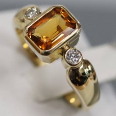 画像3: タサキ K18シトリンダイヤモンドリング D0.07 4.1g #9 (3)
