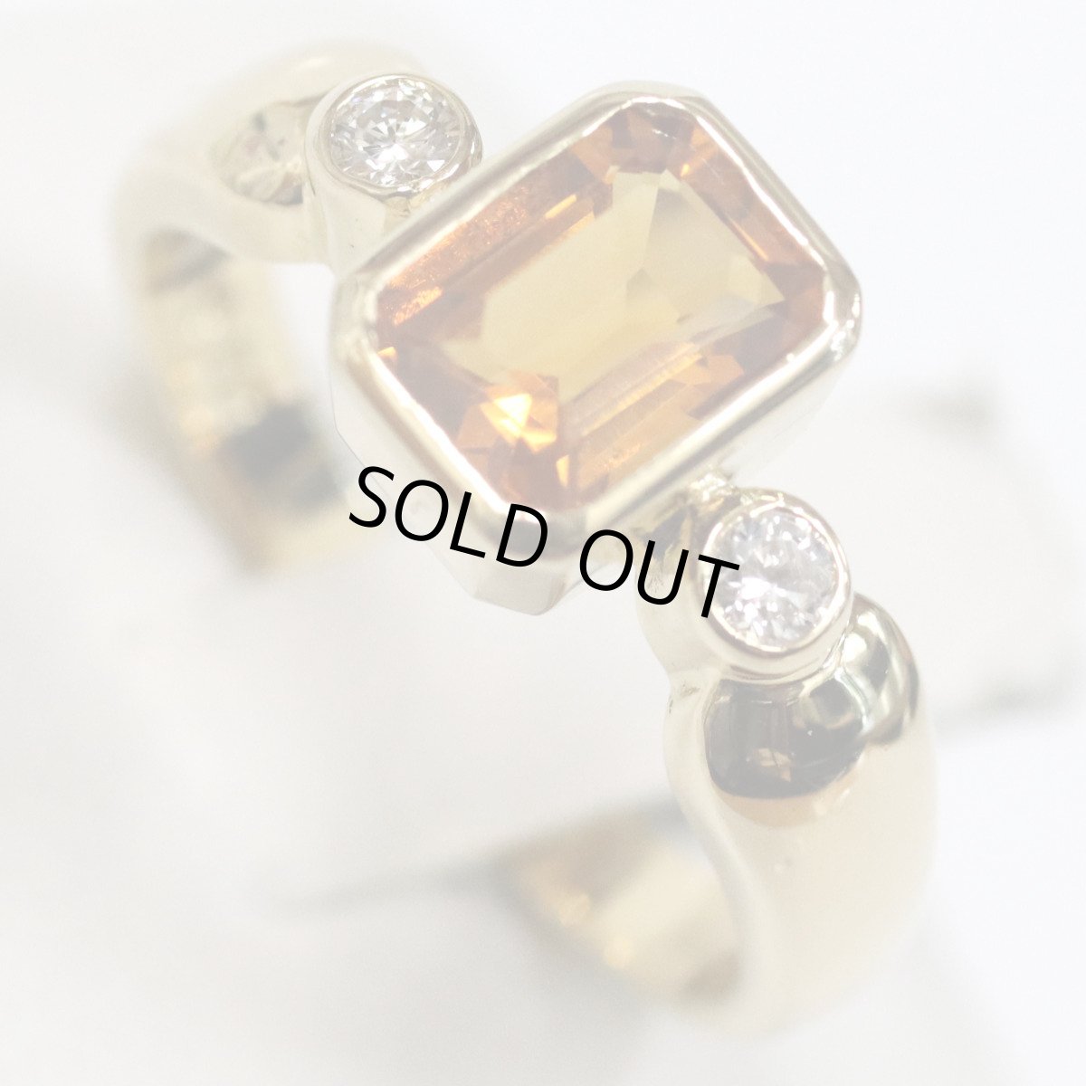 画像4: タサキ K18シトリンダイヤモンドリング D0.07 4.1g #9 イエローゴールド (4)