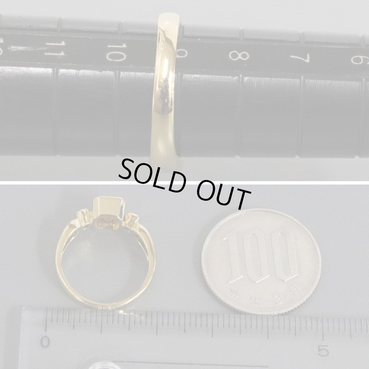 画像8: タサキ K18シトリンダイヤモンドリング D0.07 4.1g #9 イエローゴールド (8)