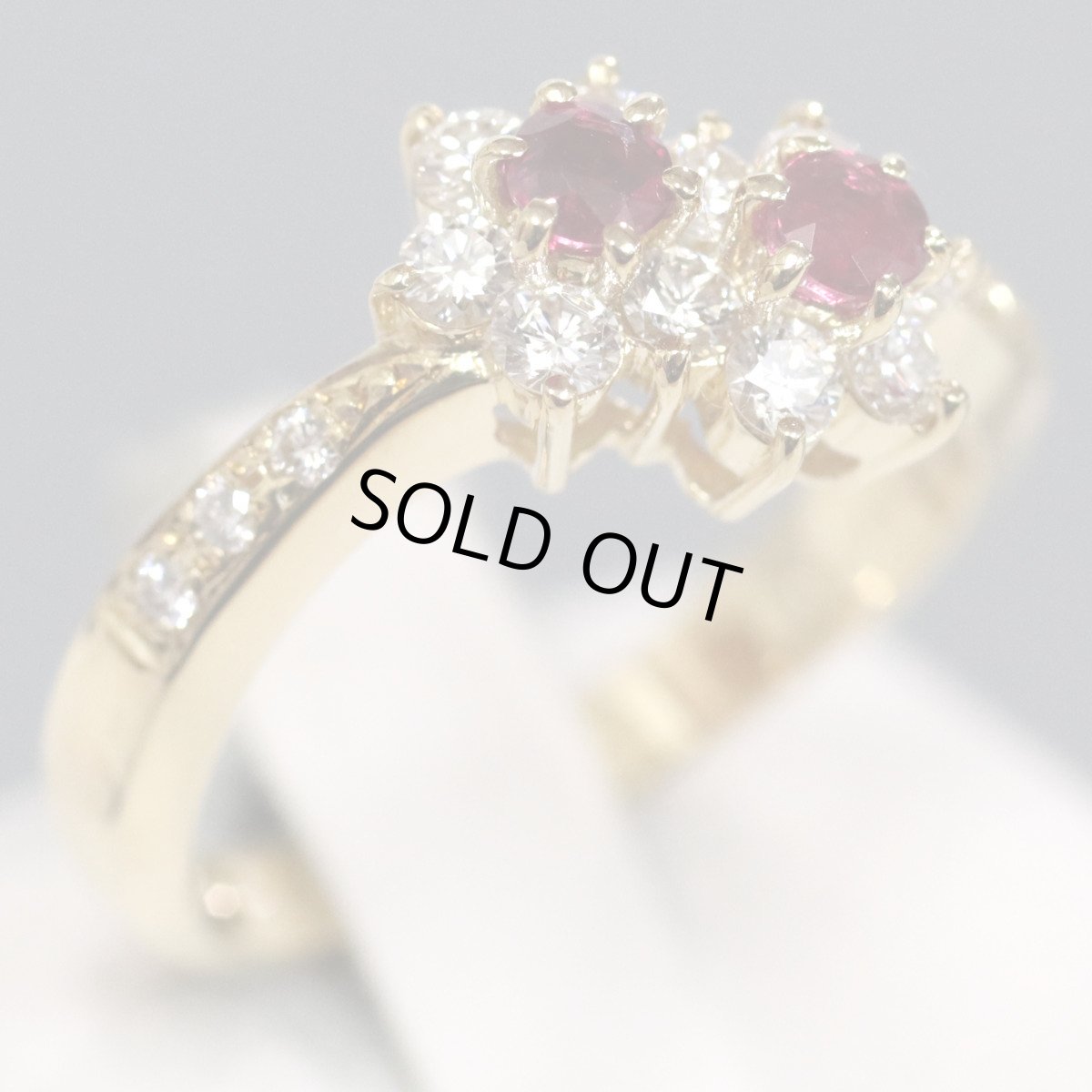 画像1: ミキモト K18ルビーダイヤモンドリング R0.30 D0.46 4.3g #10.5 ソーティング (1)