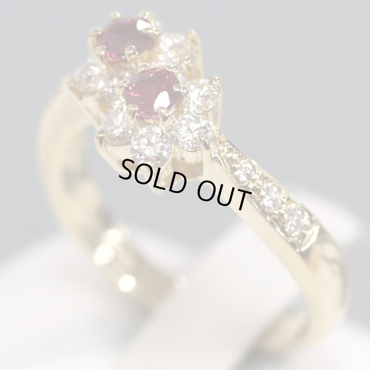 画像2: ミキモト K18ルビーダイヤモンドリング R0.30 D0.46 4.3g #10.5 ソーティング (2)