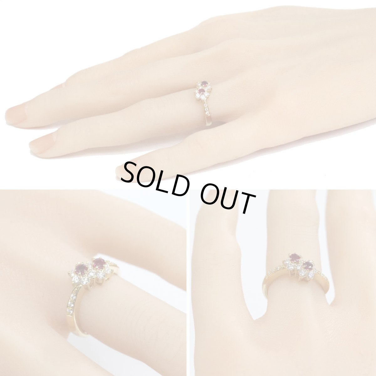 画像9: ミキモト K18ルビーダイヤモンドリング R0.30 D0.46 4.3g #10.5 ソーティング (9)