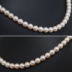 画像3: タサキ パールネックレスイヤリングセット シルバー金具 7.0-7.5mm 内外箱 (3)