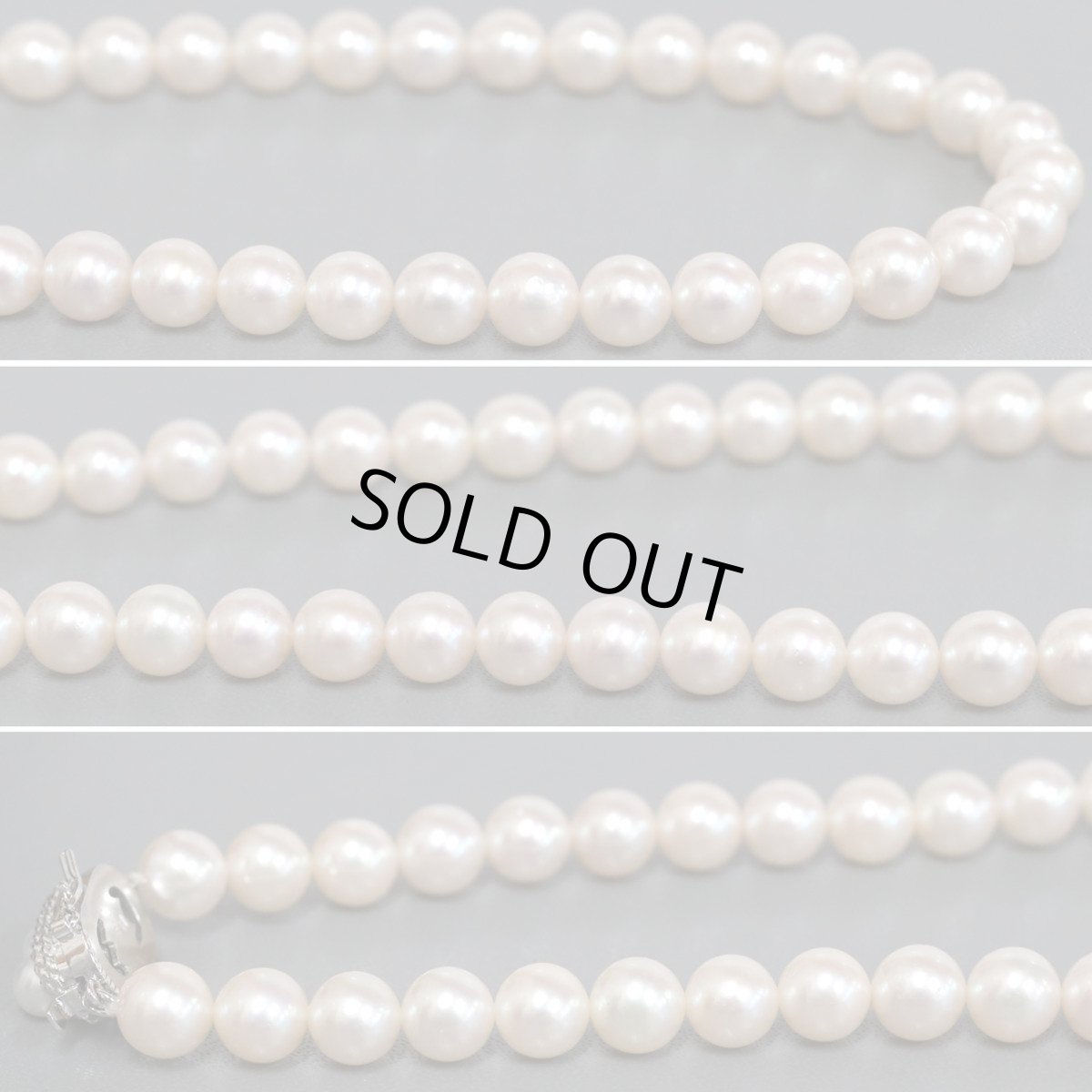 画像2: タサキ パールネックレス シルバー金具 7.0-7.5mm 内外箱 (2)