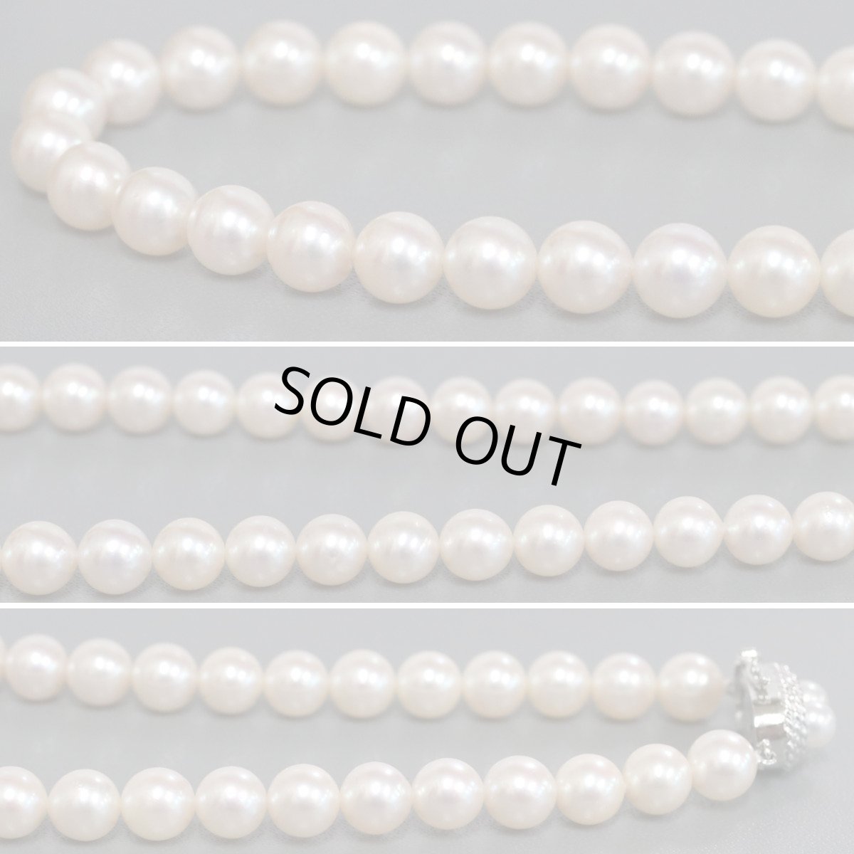 画像3: タサキ パールネックレス シルバー金具 7.0-7.5mm 内外箱 (3)