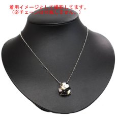画像9: 750/K14WGシェルオニキスダイヤモンドペンダントトップ/ブローチ パンダモチーフ D0.05 5.2g (9)