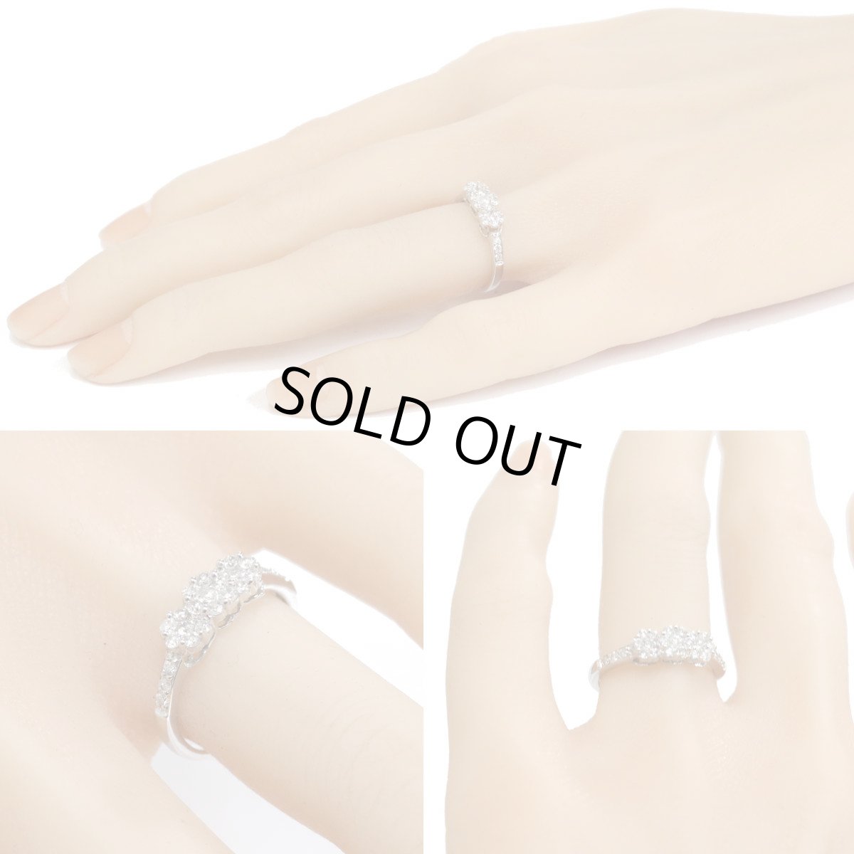 画像10: K18WGダイヤモンドリング フラワーモチーフ D0.50 2.3g #12 (10)