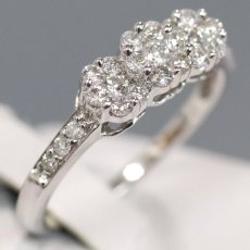 画像2: K18WGダイヤモンドリング フラワーモチーフ D0.50 2.3g #12 (2)