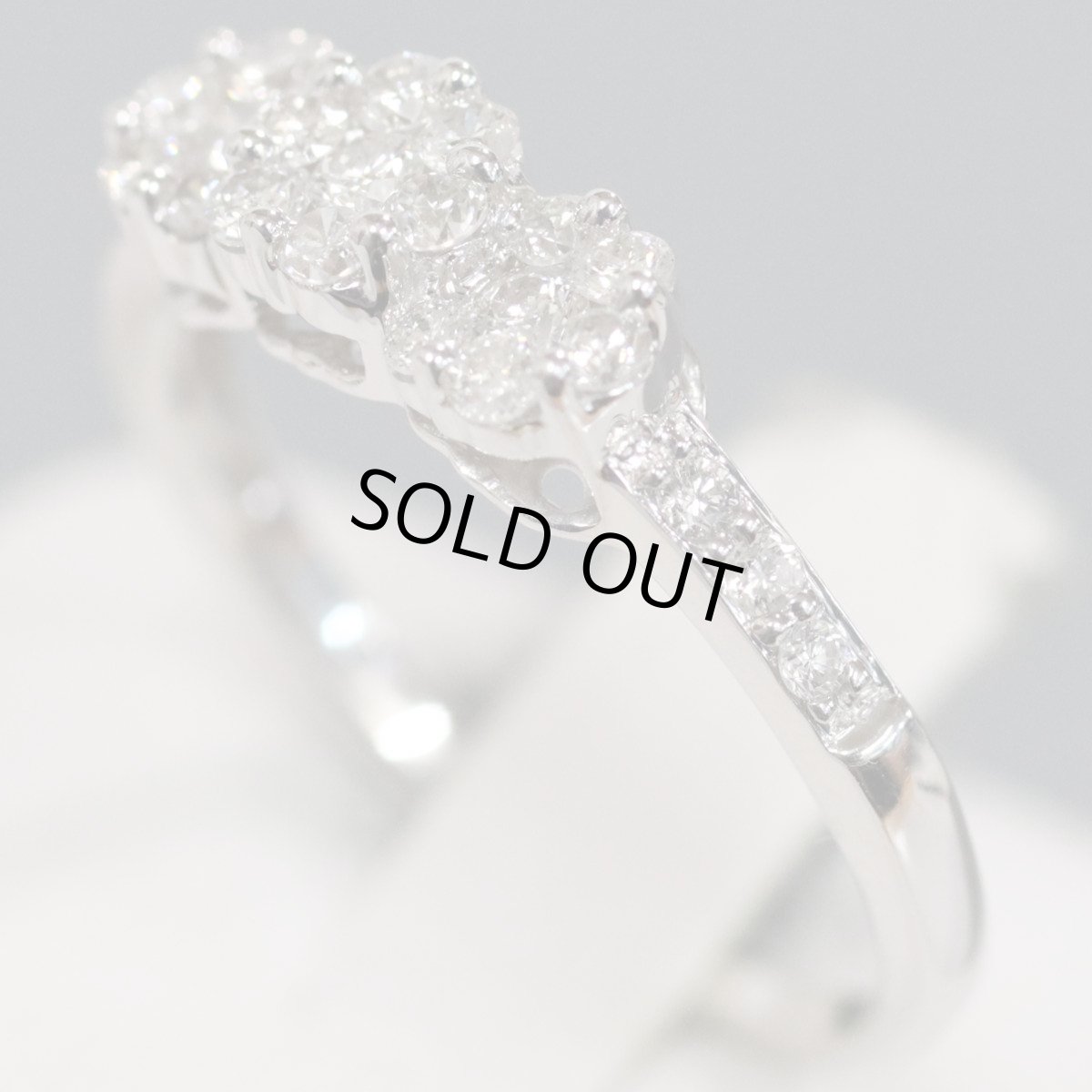 画像3: K18WGダイヤモンドリング フラワーモチーフ D0.50 2.3g #12 (3)