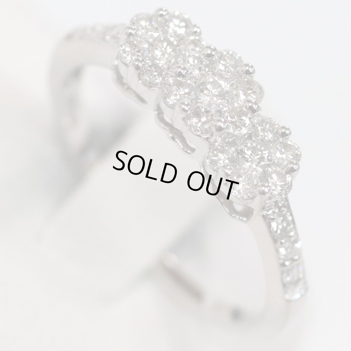 画像4: K18WGダイヤモンドリング フラワーモチーフ D0.50 2.3g #12 (4)