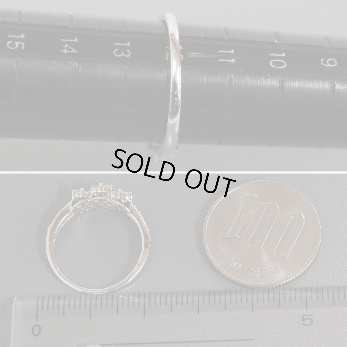 画像8: K18WGダイヤモンドリング フラワーモチーフ D0.50 2.3g #12 (8)