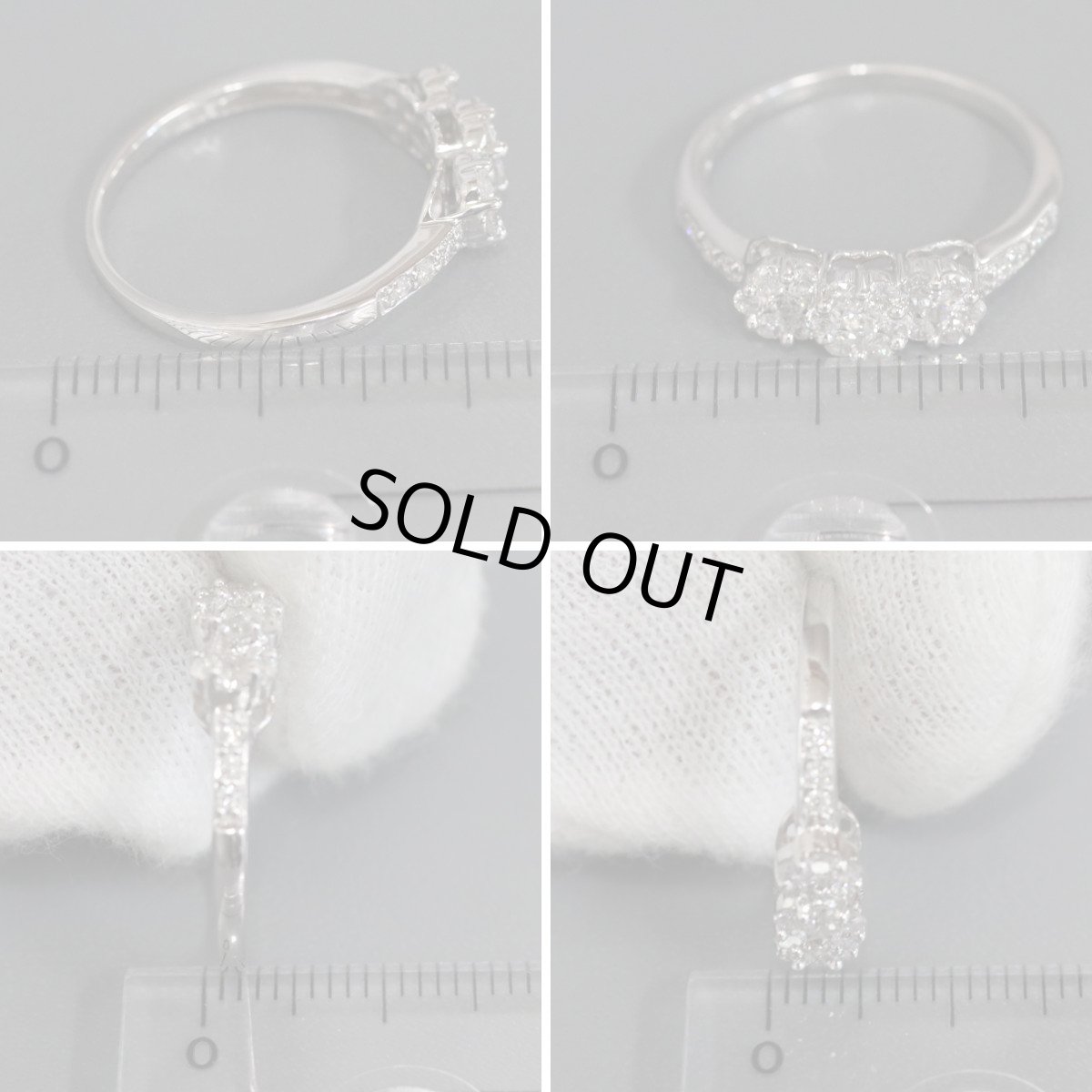 画像9: K18WGダイヤモンドリング フラワーモチーフ D0.50 2.3g #12 (9)