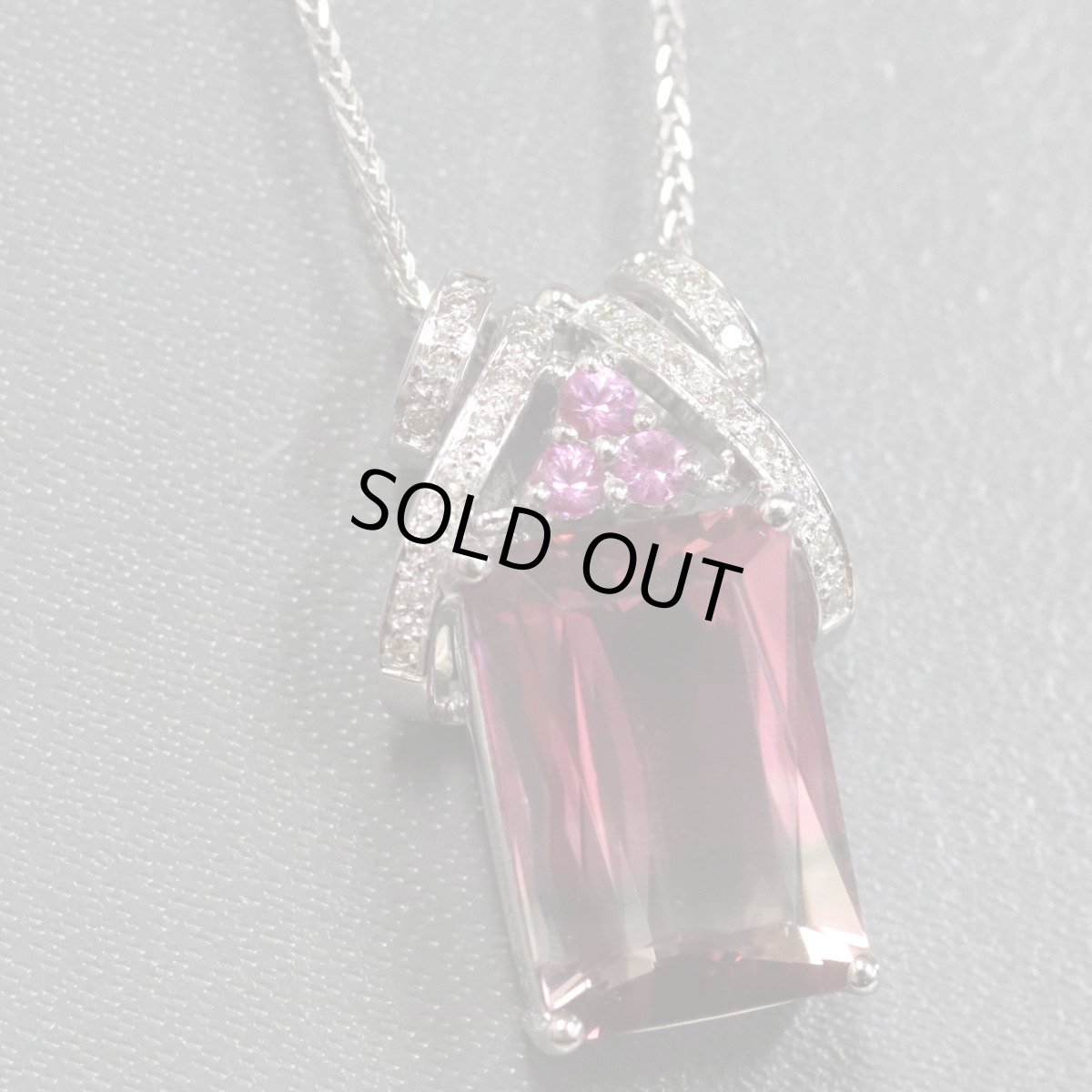 画像1: K18WGバイカラートルマリンピンクサファイアダイヤモンドペンダント T6.81 PS0.16 D0.12 8.1g AJ付44cm 保証書(鑑別書) (1)