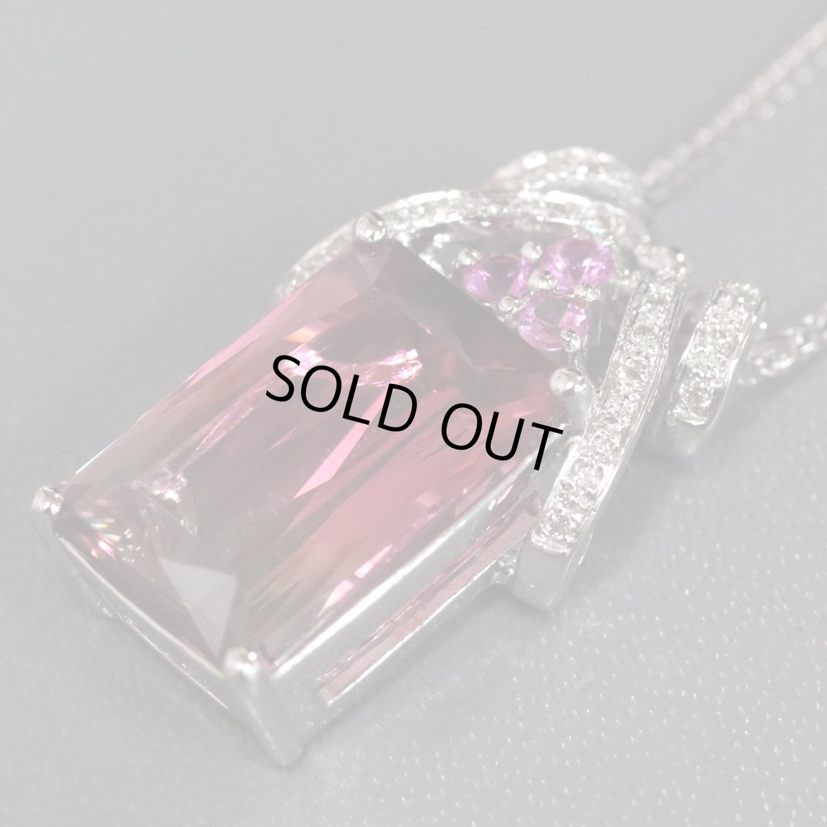 画像3: K18WGバイカラートルマリンピンクサファイアダイヤモンドペンダント T6.81 PS0.16 D0.12 8.1g AJ付44cm 保証書(鑑別書) (3)