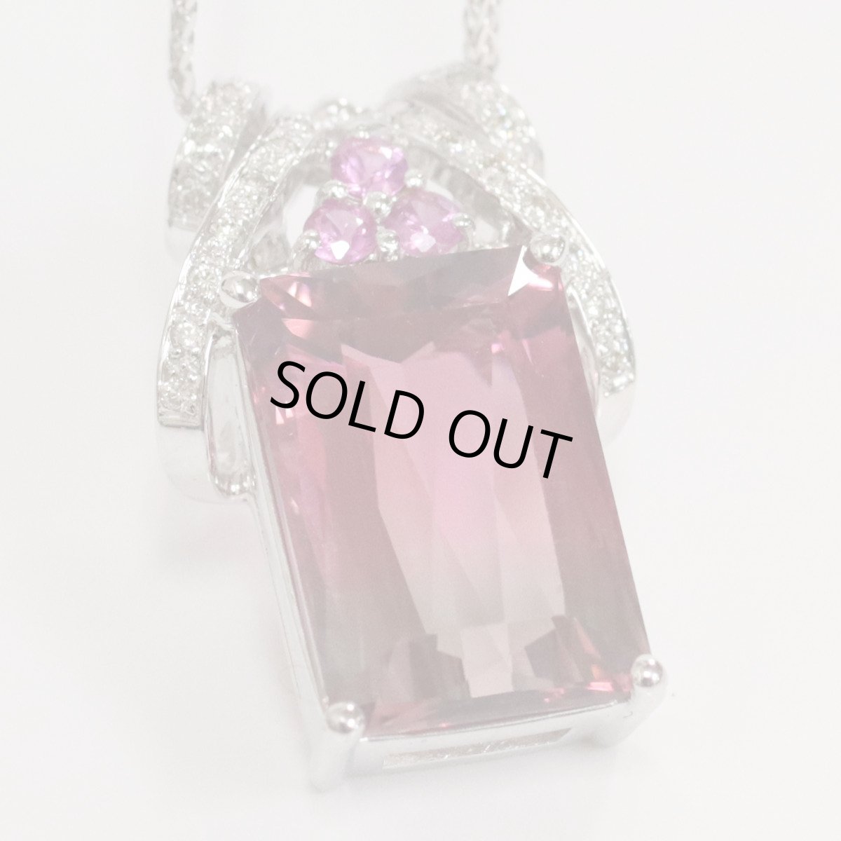 画像4: K18WGバイカラートルマリンピンクサファイアダイヤモンドペンダント T6.81 PS0.16 D0.12 8.1g AJ付44cm 保証書(鑑別書) (4)