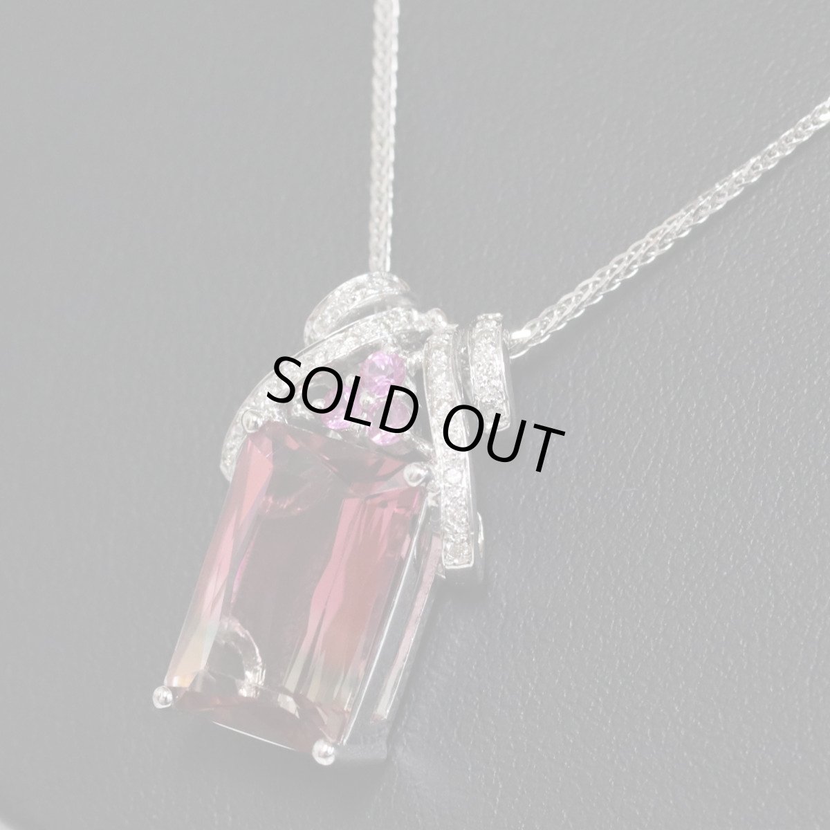 画像7: K18WGバイカラートルマリンピンクサファイアダイヤモンドペンダント T6.81 PS0.16 D0.12 8.1g AJ付44cm 保証書(鑑別書) (7)