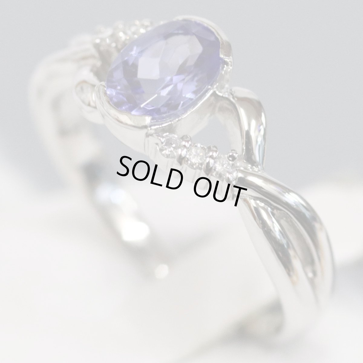 画像2: Pt900タンザナイトダイヤモンドリング D0.06 5.2g #13 (2)